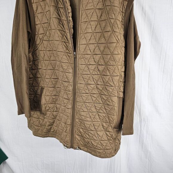 Davi & Dani Solid Long Sleeve Zipper Front Hoodie Jacket Size 1XL Brown - Picture 5 of 10